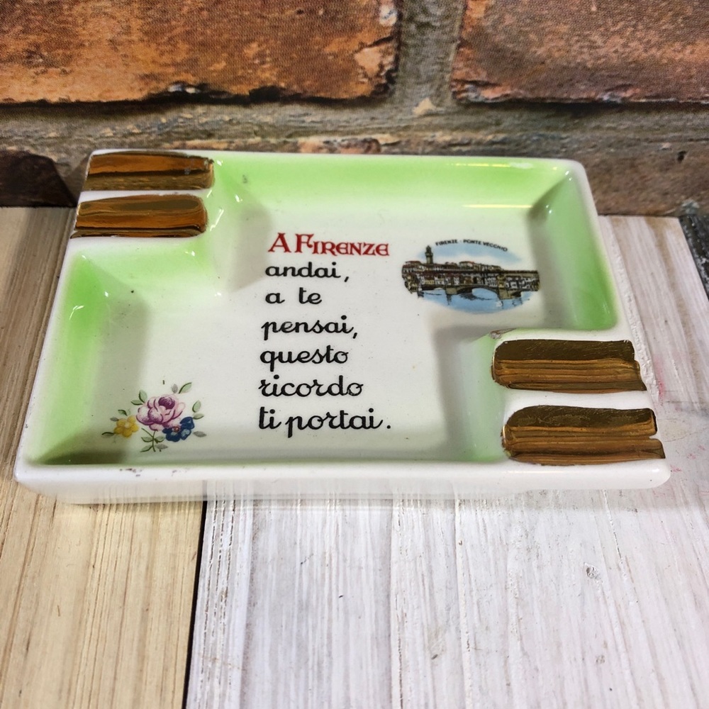 Multi color A Firenze Ceramic Glazed Ashtray